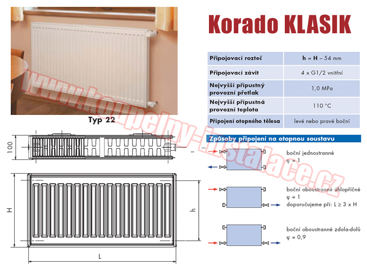 Raditor KORADO Radik Klasik typ 22 400x900 - Kliknutm na obrzek zavete