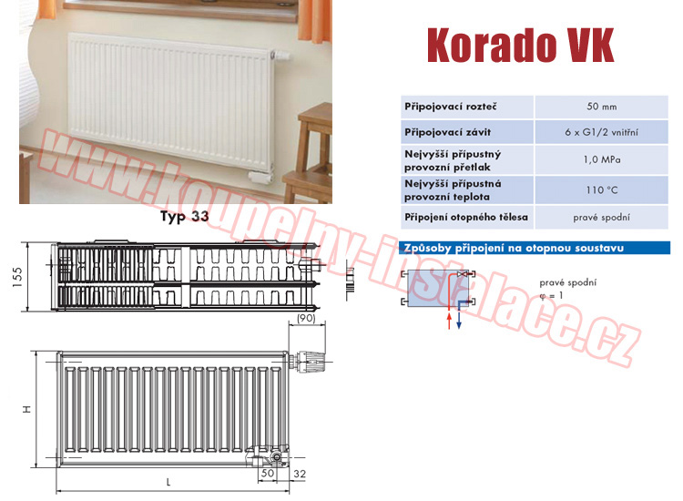 Radiator KORADO Radik VK typ 33 600x1000 - Kliknutm na obrzek zavete