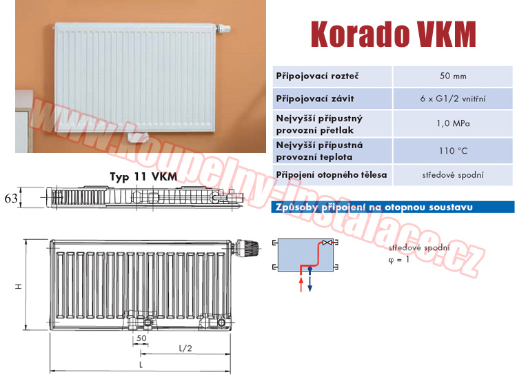 Raditor KORADO Radik VKM typ 11 300x1400 - Kliknutm na obrzek zavete